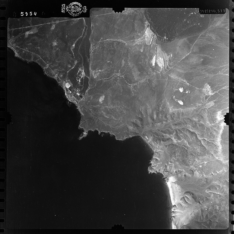 Fotografía aérea de Playa Blanca y Papagayo  en 1954