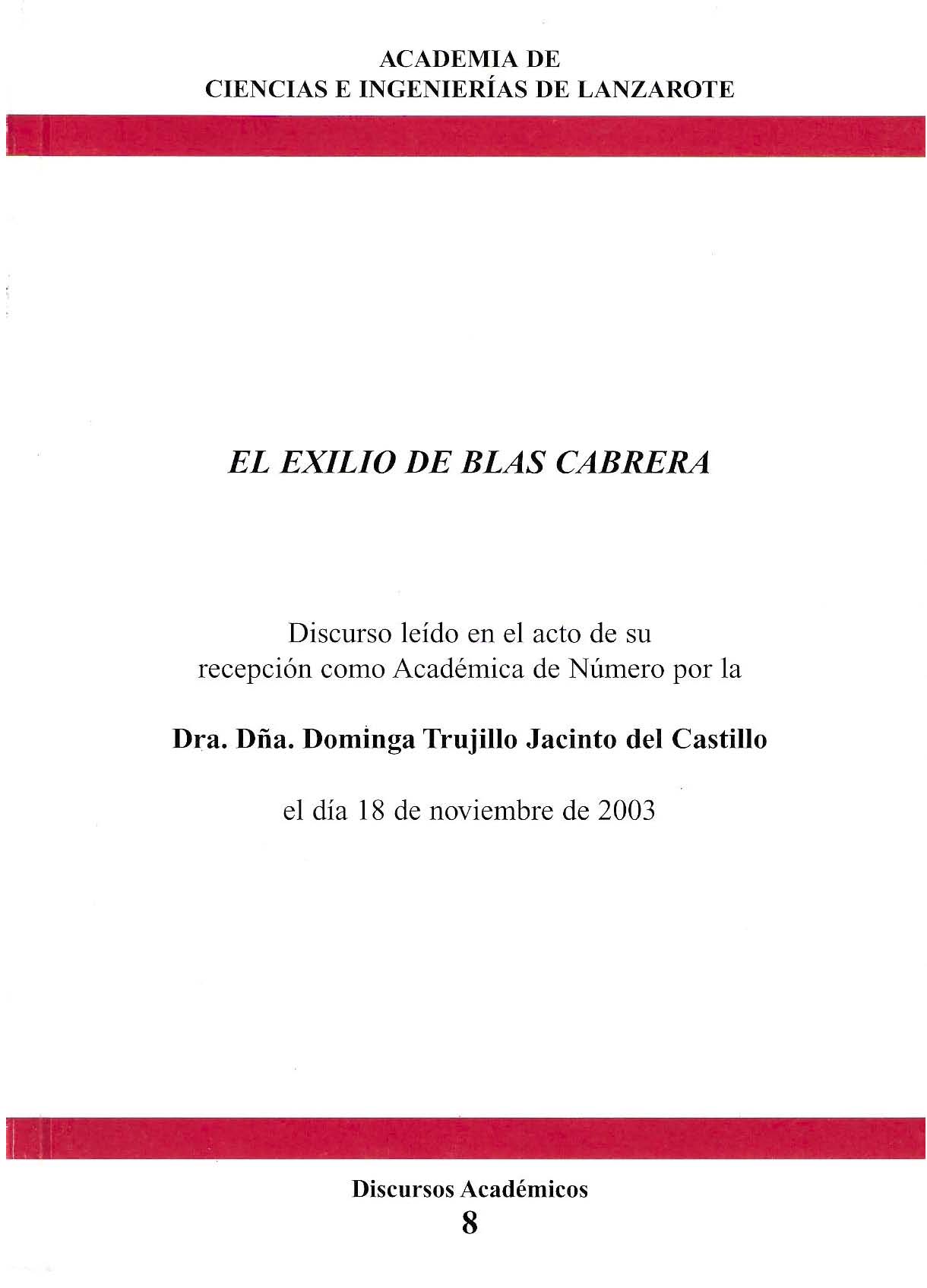 El exilio de Blas Cabrera