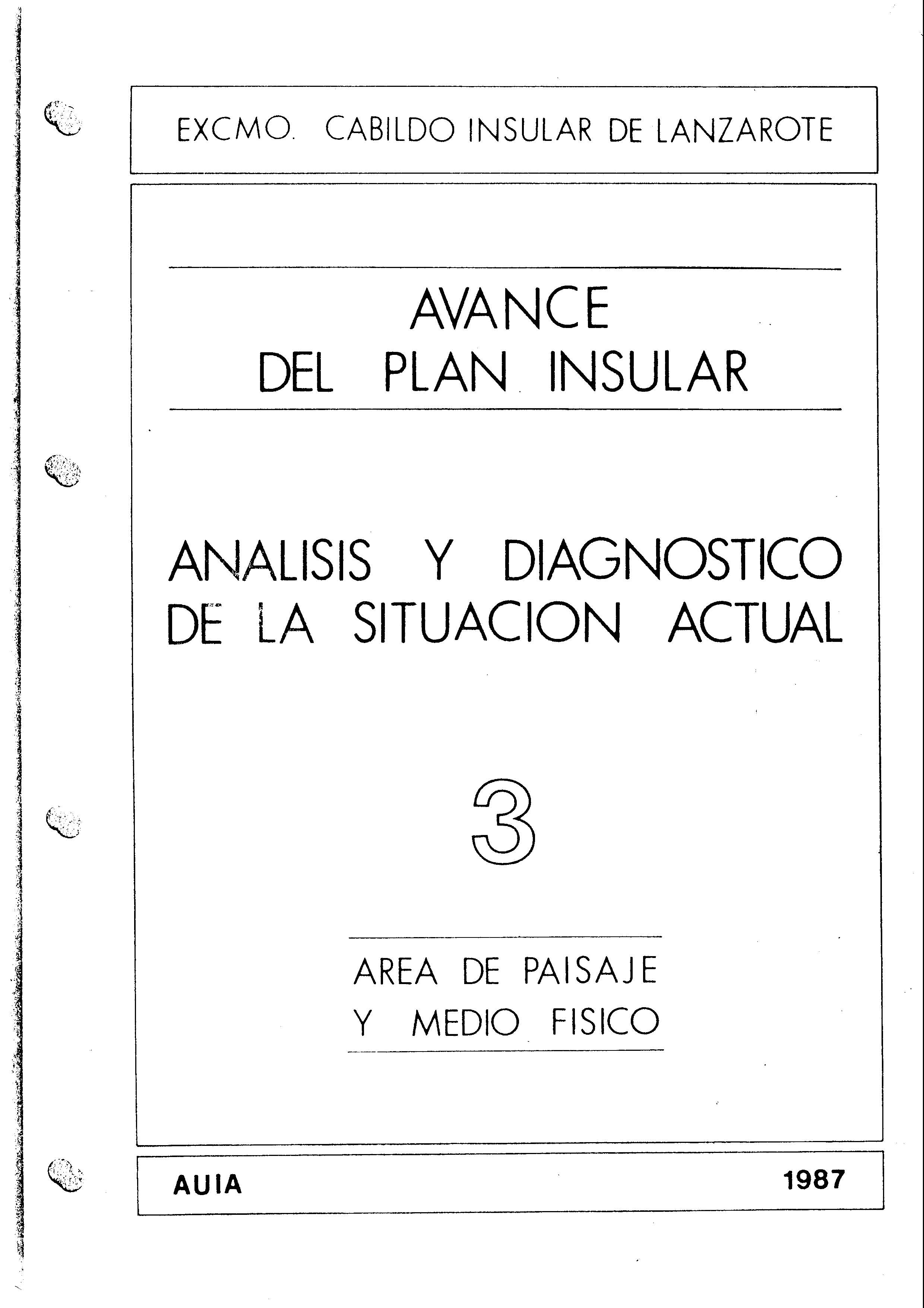 Tomo 3. Paisaje y Medio Físico. Avance Plan Insular (1987)