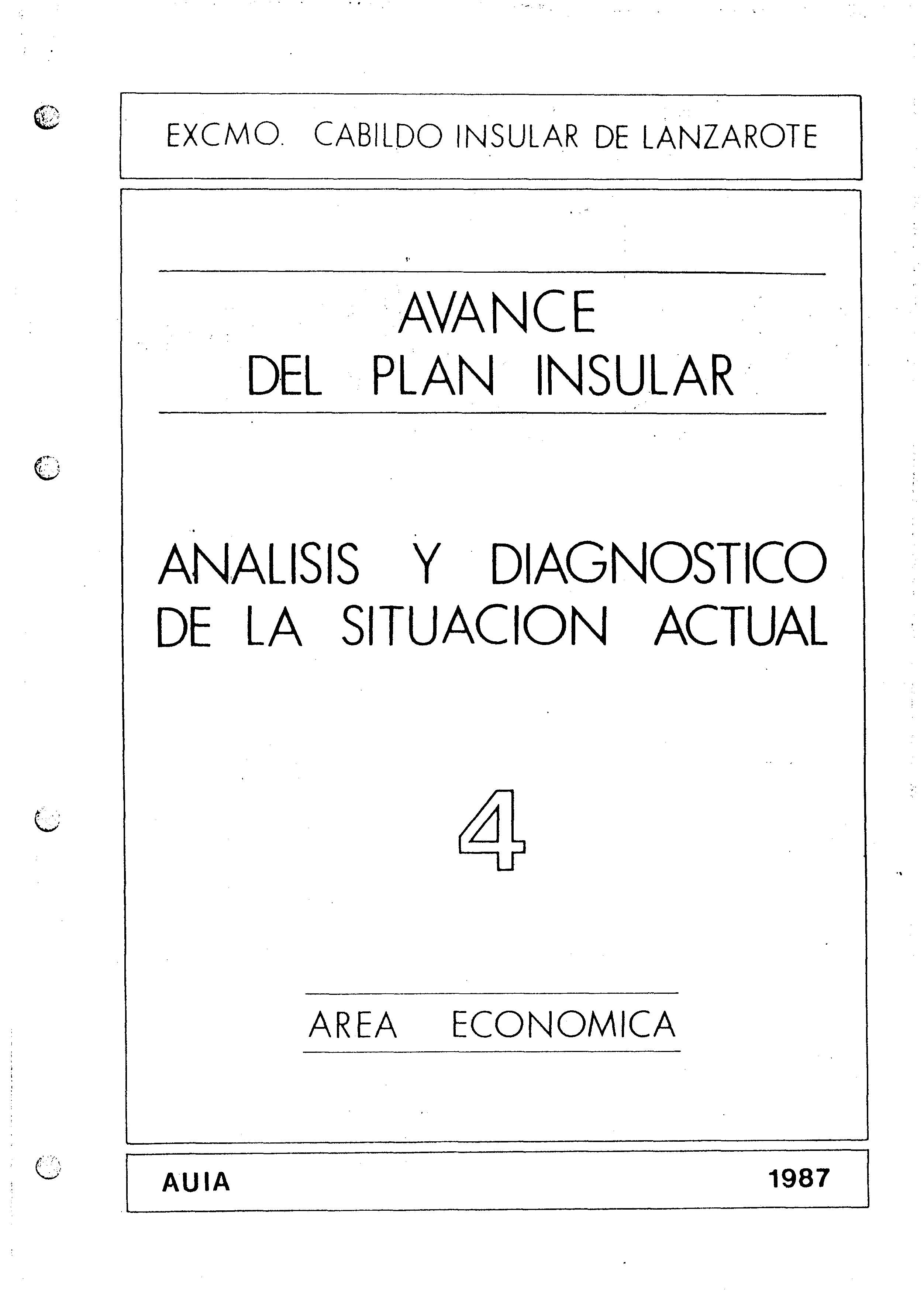 Tomo 4. Economía. Avance Plan Insular (1987)