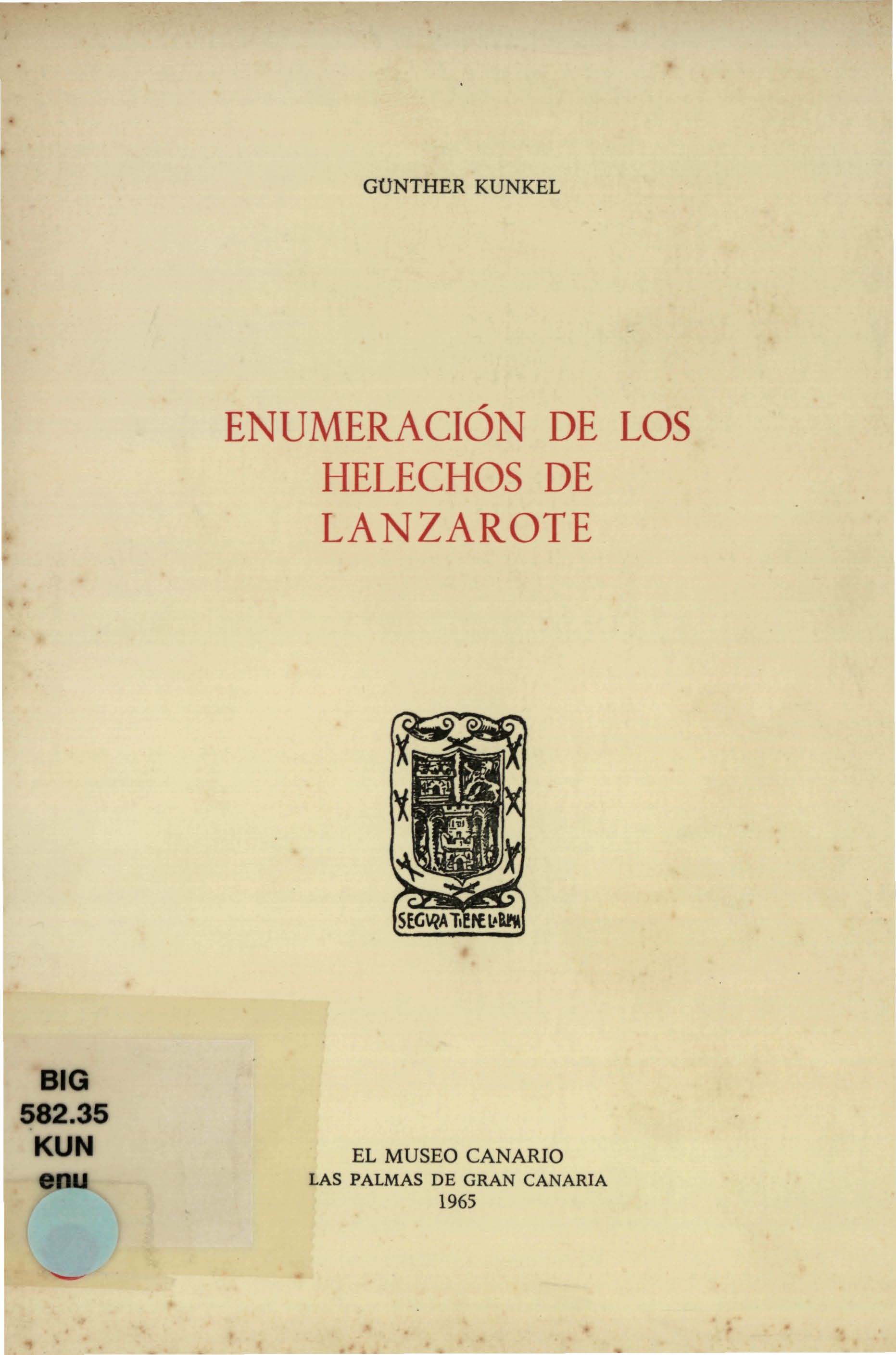 Enumeración de los helechos de Lanzarote