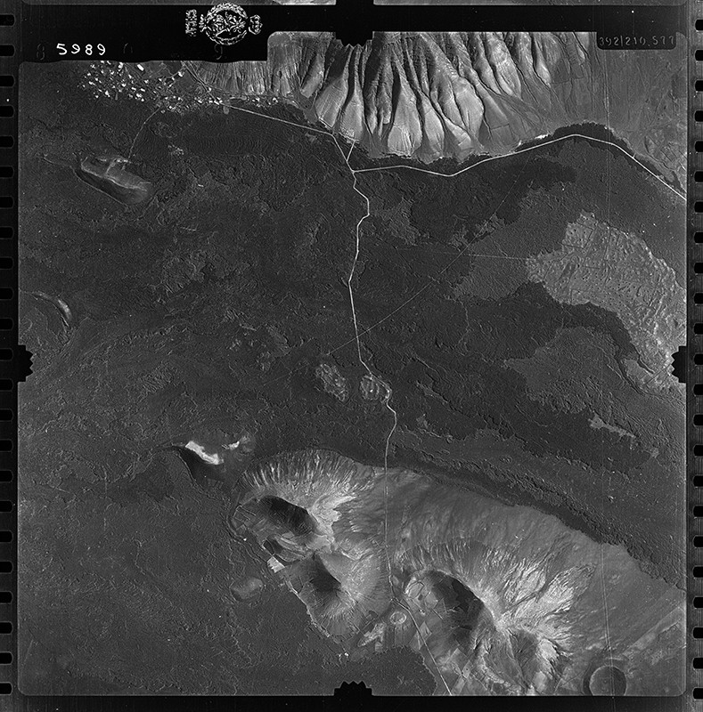 Fotografía aérea de Montaña Blanca en 1956 I
