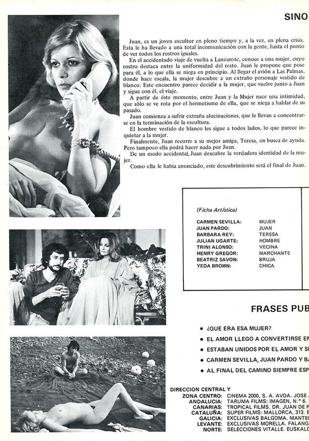 Guía publicitaria de la película Rostros II