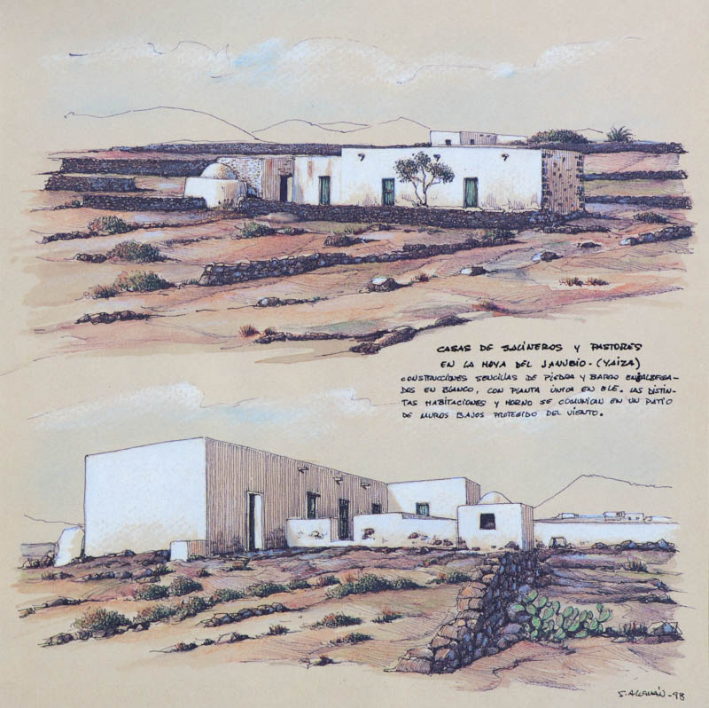 Casas de salineros y pastores en la Hoya de Janubio (Yaiza). Tesoros de la isla