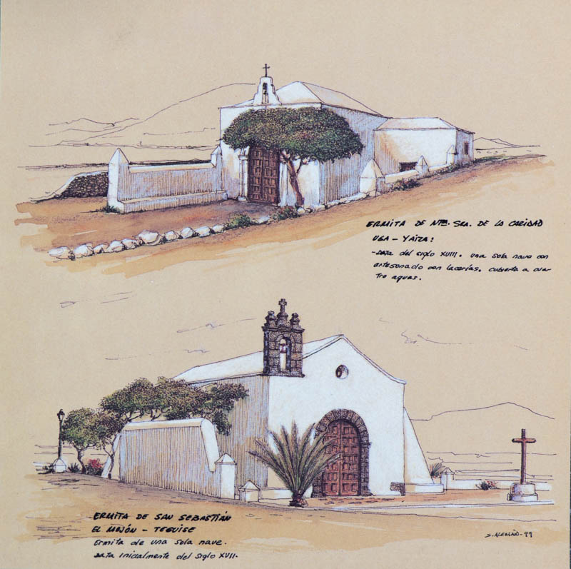 Ermita de Nuestra Señora de la Caridad (Yaiza) y Ermita de San Sebastián, el Mojón (Teguise). Tesoros de la isla