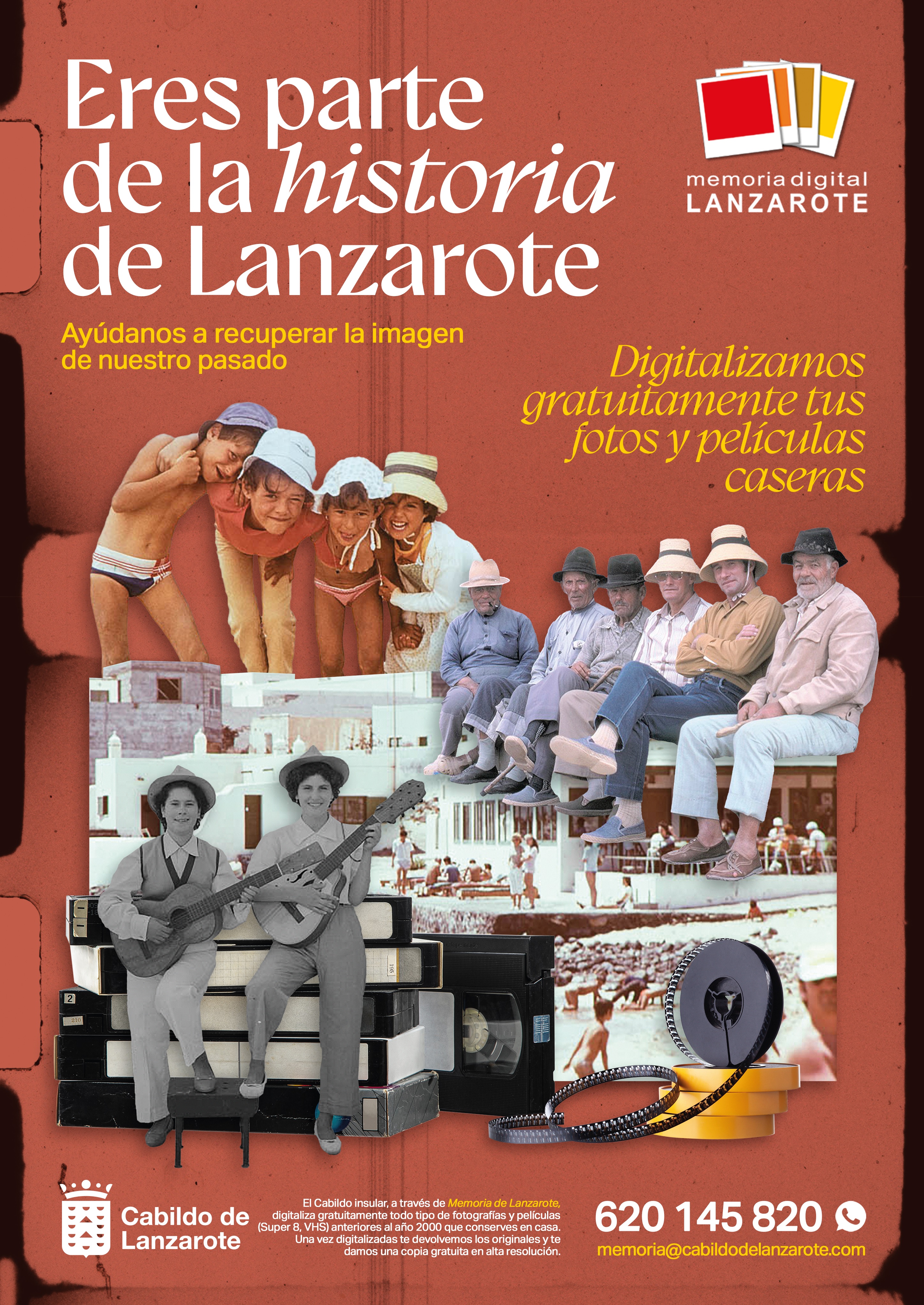 El Cabildo anima a la población de la isla a digitalizar sus fotografías antiguas para preservar la memoria audiovisual de Lanzarote